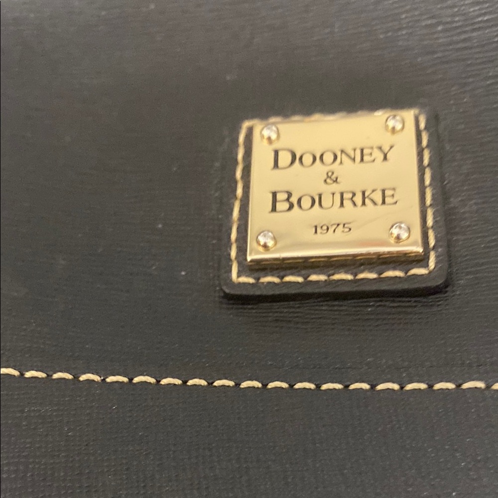 Dooney & Bourke Black Satchel with Gold Accents - Picture 2 of 5